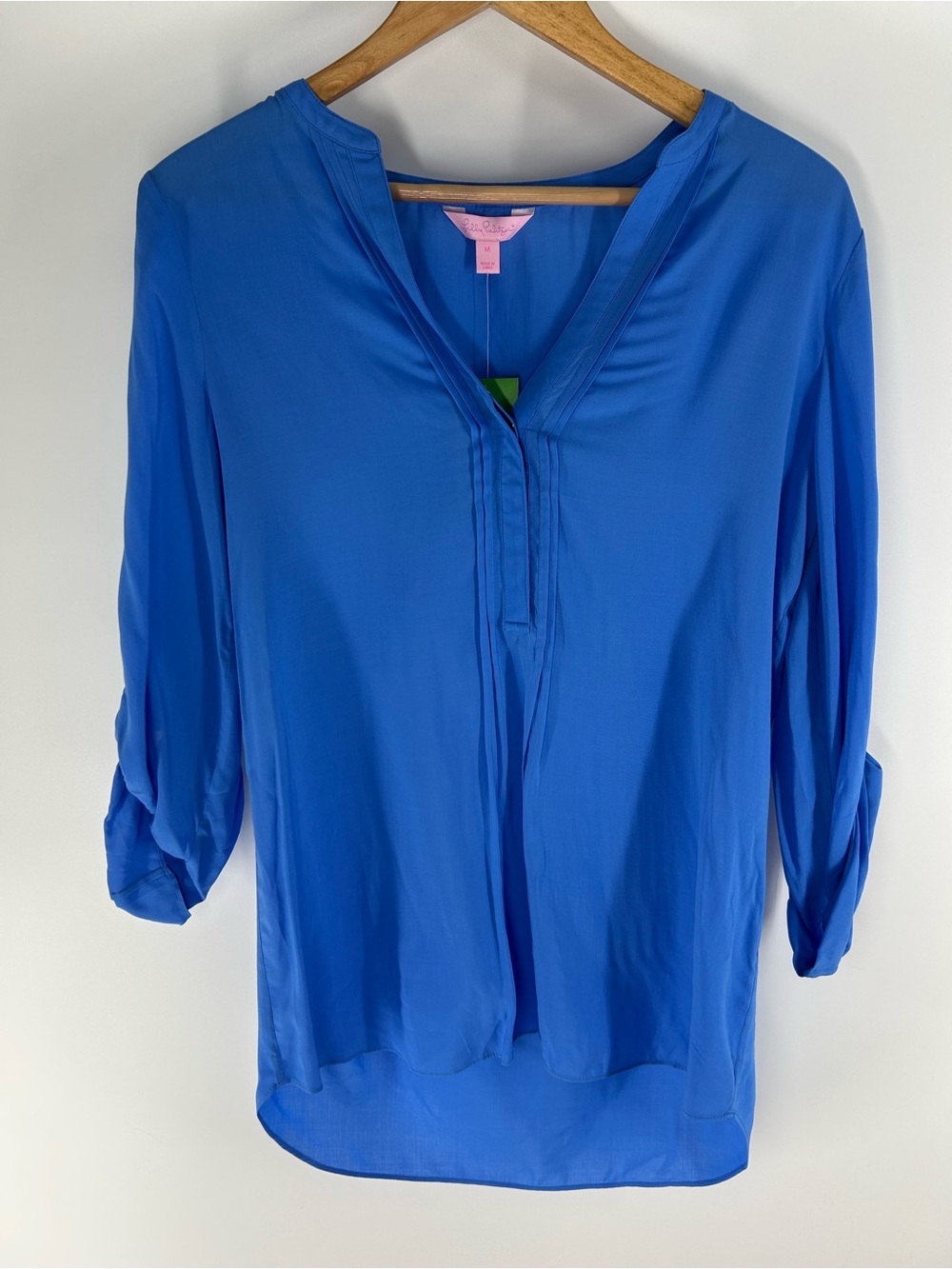 Lilly Pulitzer Bay Blue Pullover V-Neck Blouse